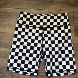 Checkered Black and White Women's Shorts